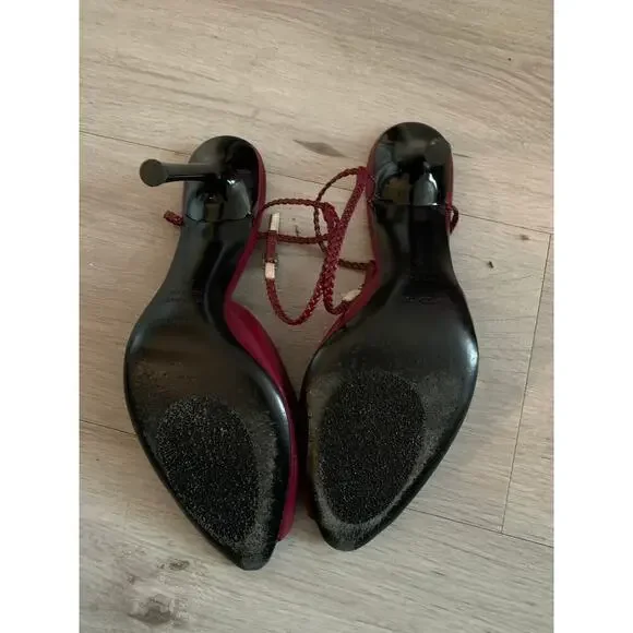 Sergio Rossi Leather Peep Toe Heels Size 39 (8.5) - Picture 4 of 6